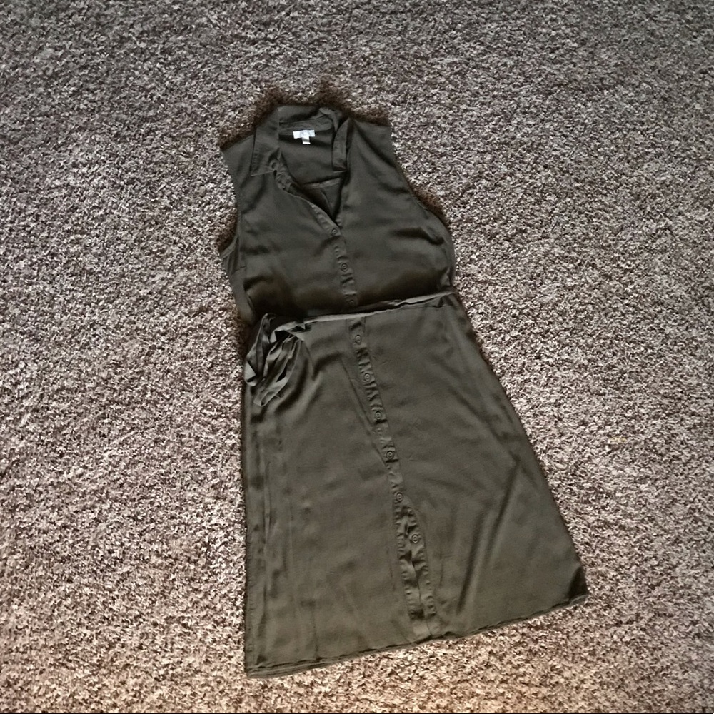 Green Button Up Dress